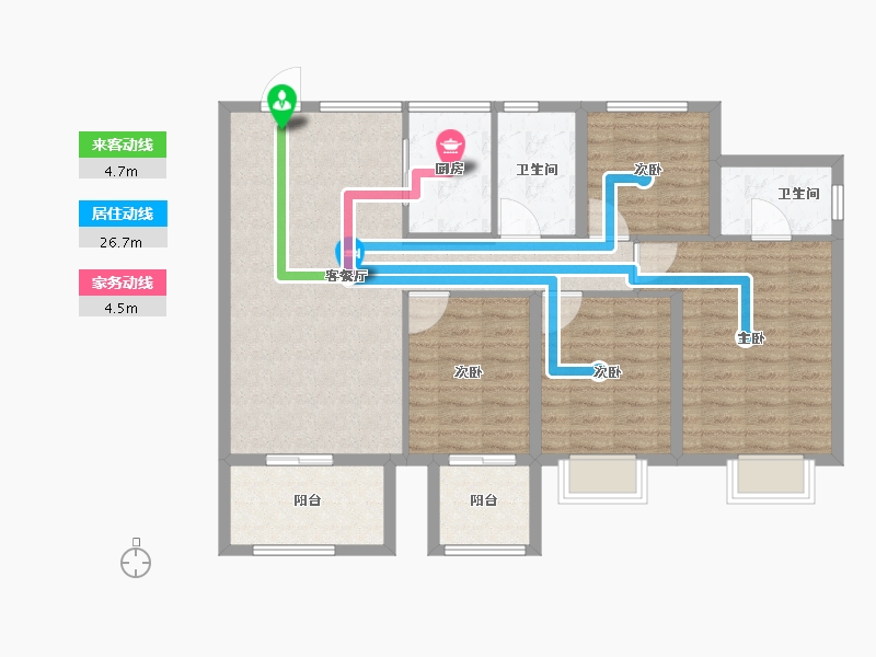 浙江省-绍兴市-水韵蓝湾-102.40-户型库-动静线