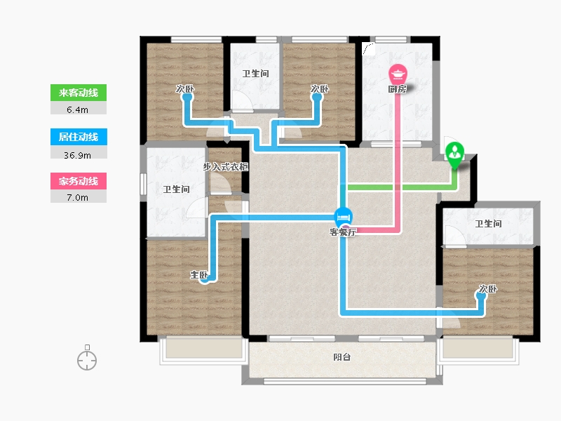 安徽省-合肥市-融创长江壹号-166.00-户型库-动静线