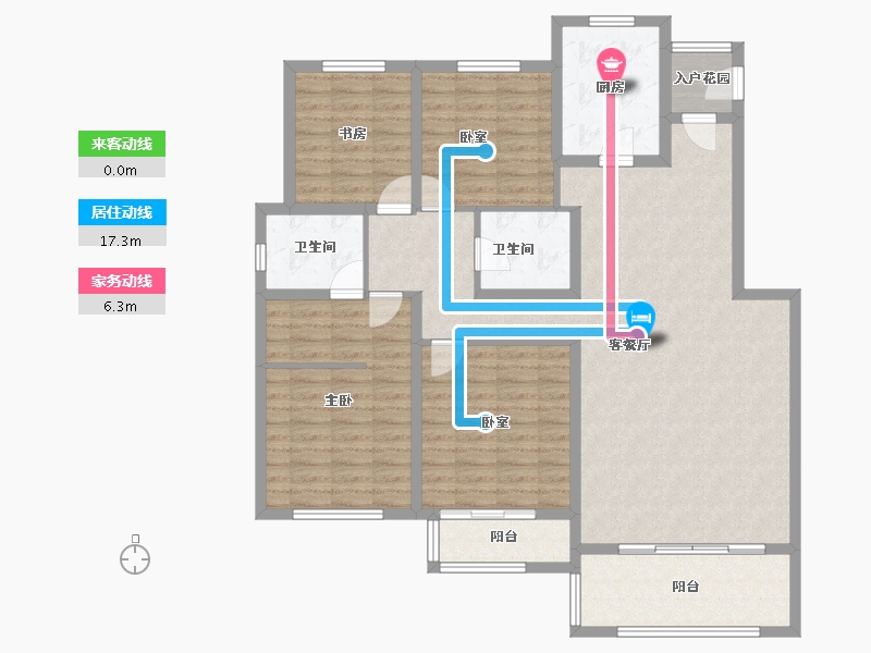 甘肃省-兰州市-兴隆和畅苑-130.14-户型库-动静线