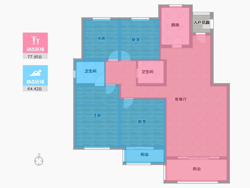 甘肃省-兰州市-兴隆和畅苑-130.14-户型库-动静分区