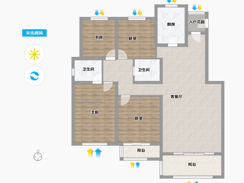 甘肃省-兰州市-兴隆和畅苑-130.14-户型库-采光通风