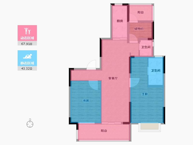 安徽省-合肥市-高速时代御府-99.20-户型库-动静分区