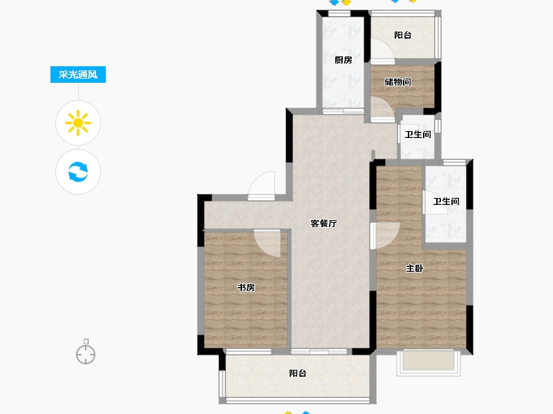 安徽省-合肥市-高速时代御府-99.20-户型库-采光通风