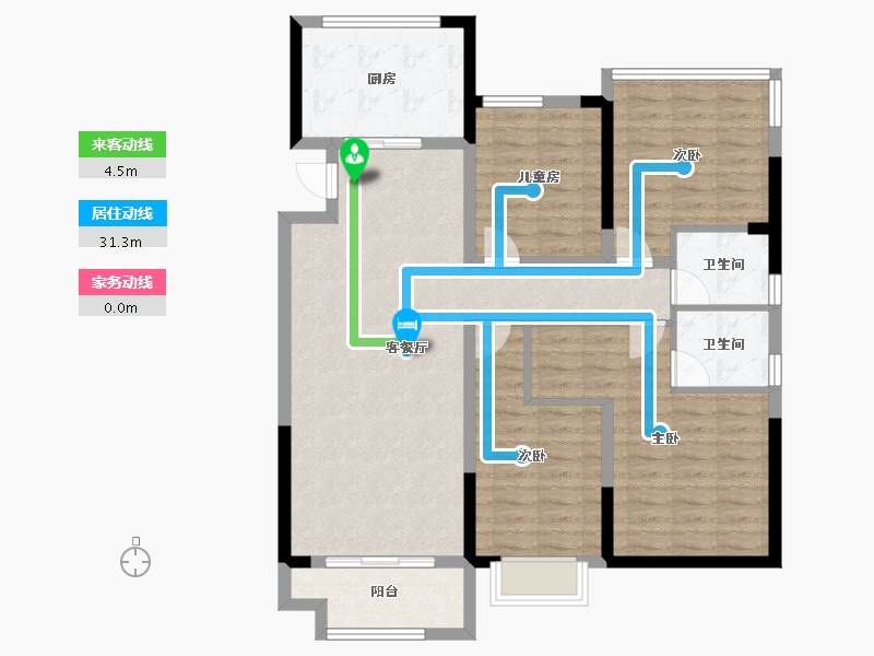 安徽省-合肥市-高速中央公园-106.95-户型库-动静线