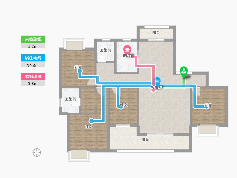 湖北省-荆门市-天赐蓝湾-120.00-户型库-动静线