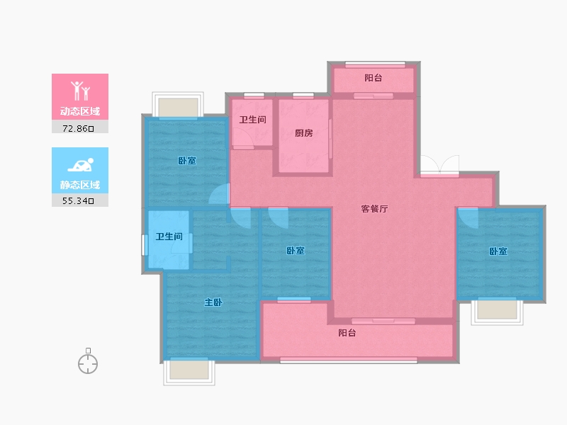 湖北省-荆门市-天赐蓝湾-120.00-户型库-动静分区