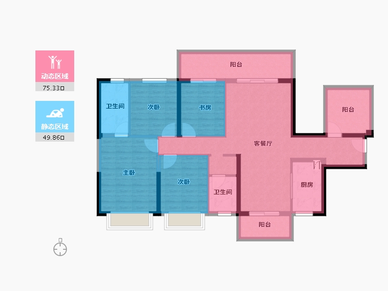 广西壮族自治区-南宁市-中南十洲-111.56-户型库-动静分区