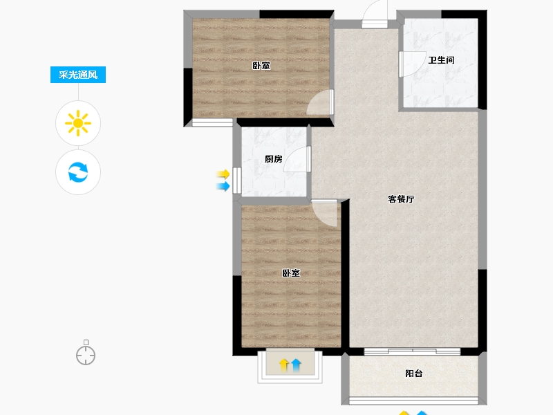 甘肃省-兰州市-瑞岭御府-79.65-户型库-采光通风