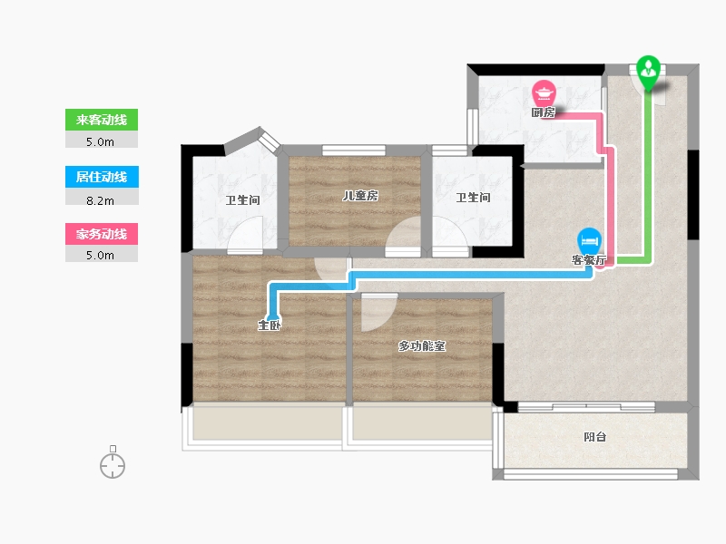 广东省-广州市-中建保利雅居乐天骄-70.39-户型库-动静线