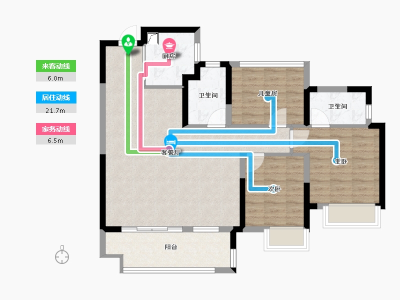 安徽省-合肥市-美的金科郡-84.63-户型库-动静线