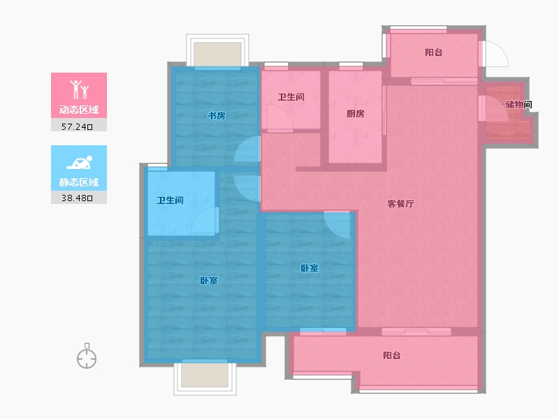 江西省-南昌市-新城高速·昱江来-85.52-户型库-动静分区