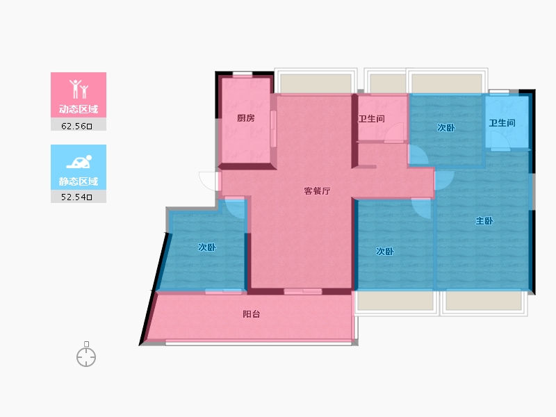 广东省-广州市-中铁诺德·阅泷-103.20-户型库-动静分区