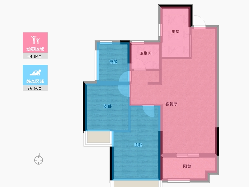 广东省-广州市-中铁诺德·阅泷-63.20-户型库-动静分区