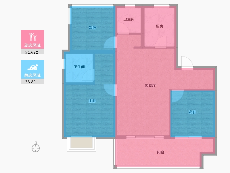 安徽省-合肥市-中梁华地辰阳府-80.97-户型库-动静分区