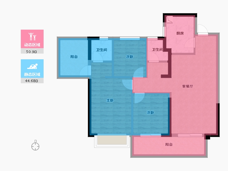 广西壮族自治区-南宁市-中南十洲-85.29-户型库-动静分区