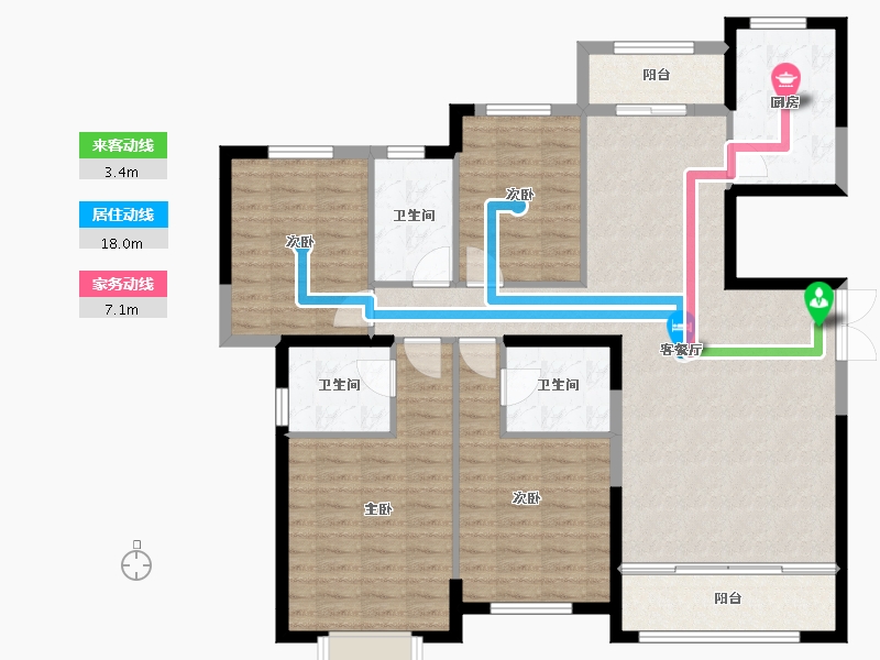 甘肃省-兰州市-兰州大名城-123.75-户型库-动静线