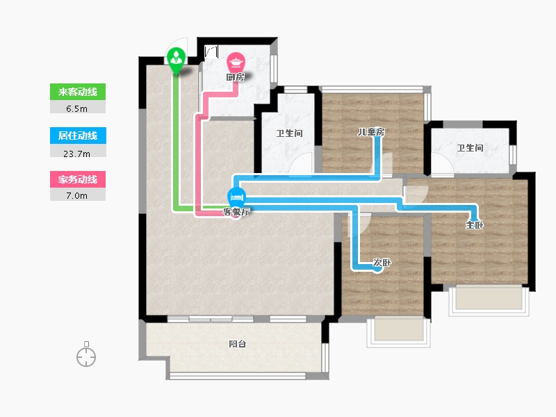 安徽省-合肥市-美的金科郡-98.46-户型库-动静线