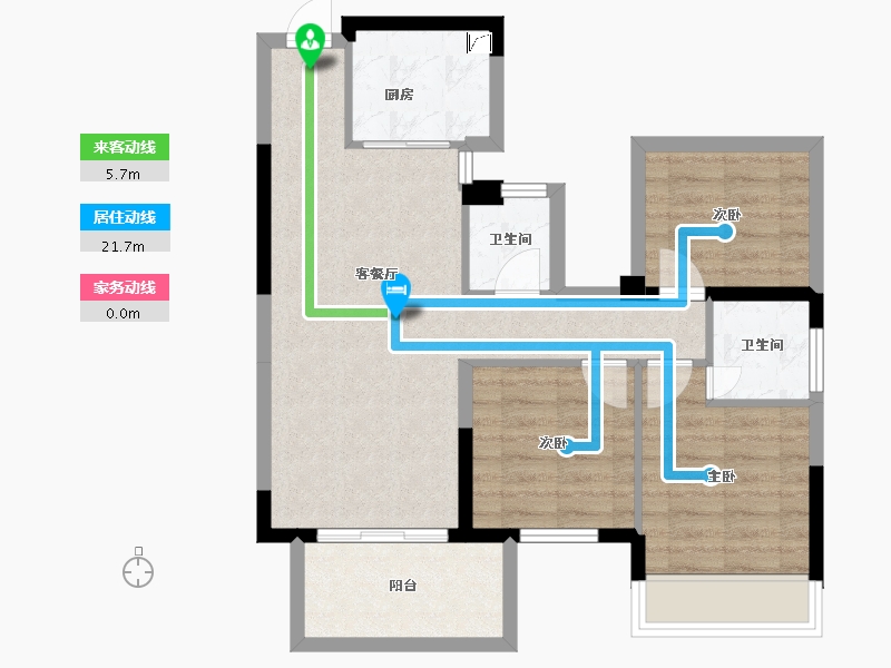 广西壮族自治区-南宁市-荣浩观唐府-69.13-户型库-动静线