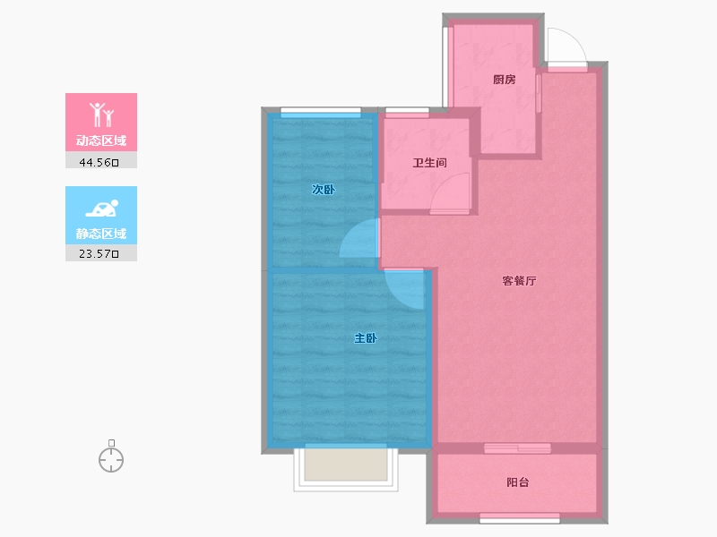 浙江省-绍兴市-水韵蓝湾-60.80-户型库-动静分区