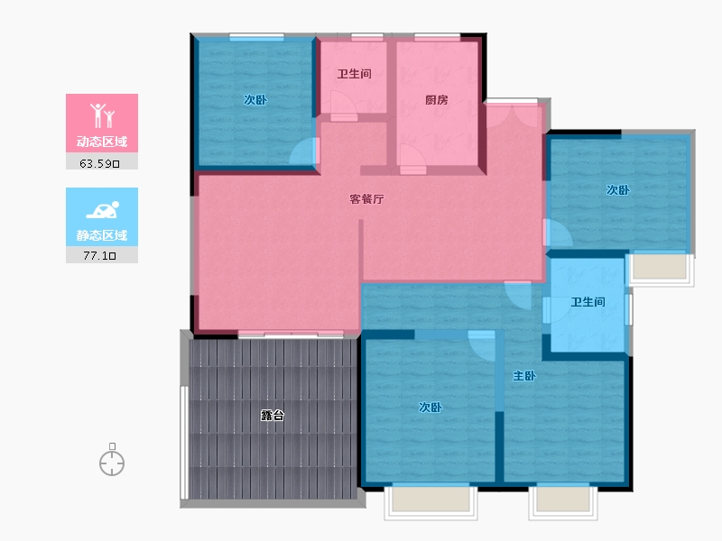 甘肃省-兰州市-城乡居壹号苑-149.61-户型库-动静分区