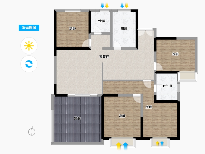 甘肃省-兰州市-城乡居壹号苑-149.61-户型库-采光通风