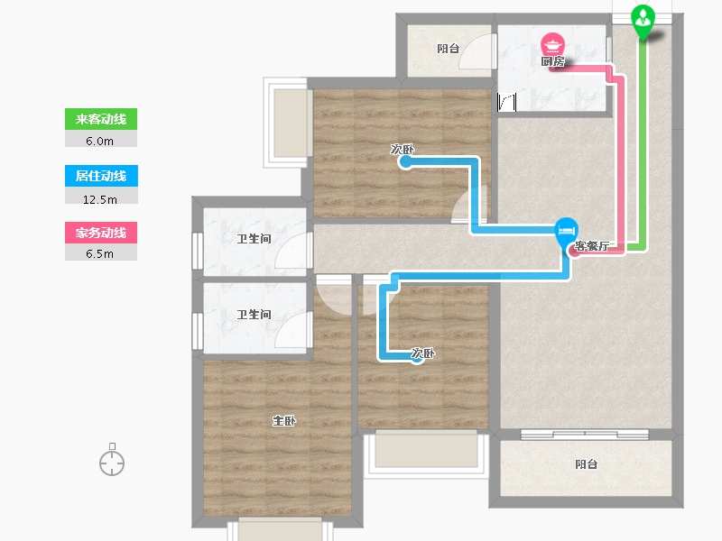 广西壮族自治区-南宁市-建工城-85.87-户型库-动静线