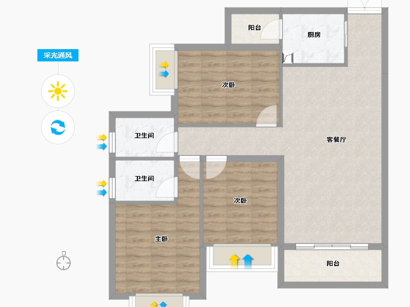 广西壮族自治区-南宁市-建工城-85.87-户型库-采光通风