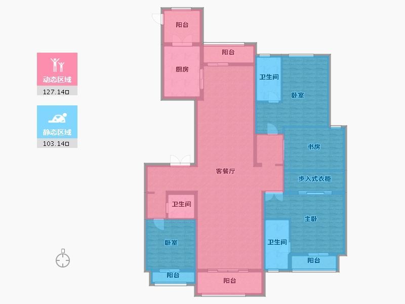 广东省-广州市-星河湾半岛-209.83-户型库-动静分区