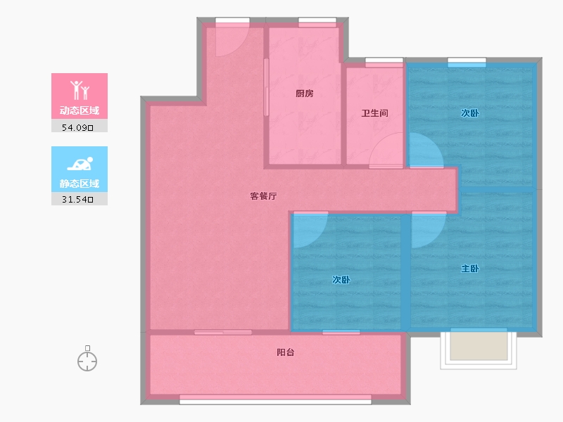 甘肃省-兰州市-绿地兰州丝路世界中心-77.54-户型库-动静分区