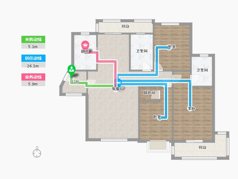 湖北省-武汉市-老小区-116.00-户型库-动静线