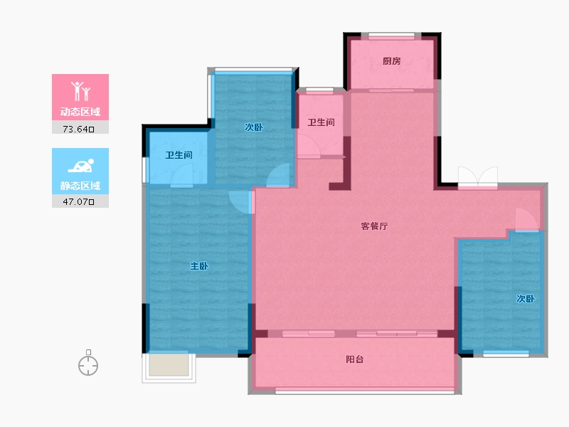 安徽省-合肥市-高速中央公园-109.57-户型库-动静分区