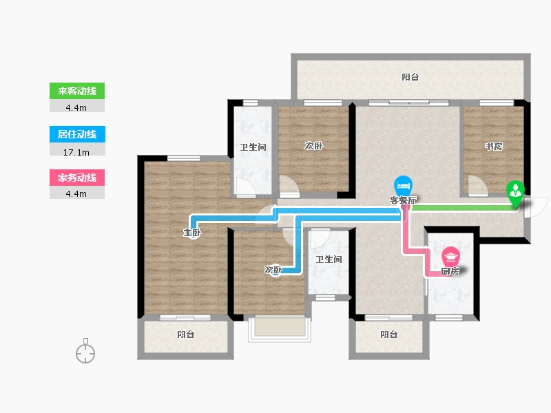 广西壮族自治区-南宁市-阳光城大唐檀境-125.86-户型库-动静线