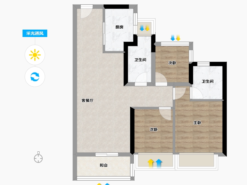 广东省-广州市-中建星光城-63.20-户型库-采光通风