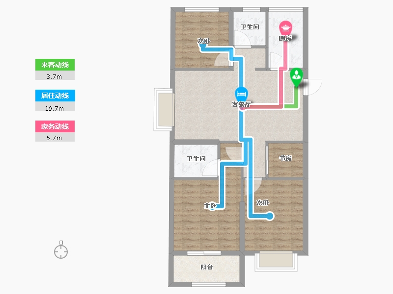 浙江省-绍兴市-水韵蓝湾-86.33-户型库-动静线