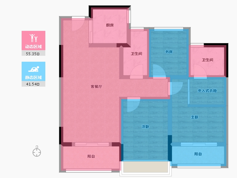 浙江省-杭州市-阅杭-85.20-户型库-动静分区