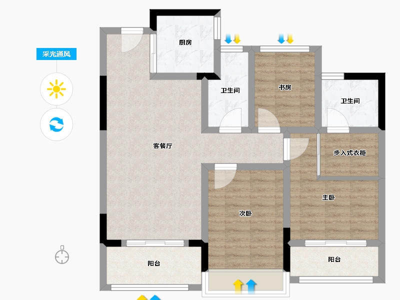 浙江省-杭州市-阅杭-85.20-户型库-采光通风