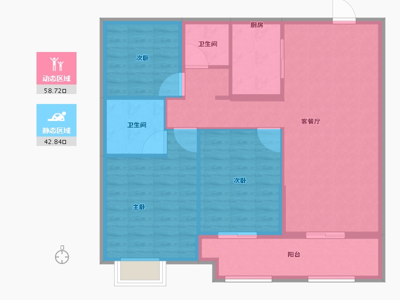 浙江省-绍兴市-水韵蓝湾-92.00-户型库-动静分区