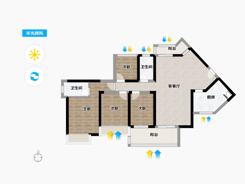 广东省-湛江市-公园一号(人民大道北)-110.43-户型库-采光通风