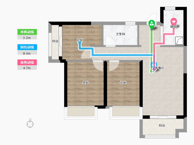 河南省-郑州市-万科世曦-69.69-户型库-动静线