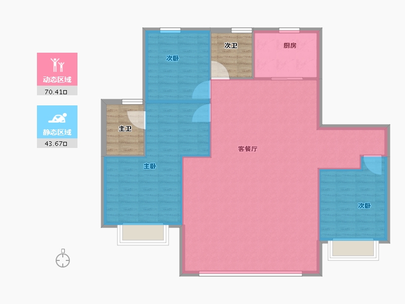 甘肃省-兰州市-绿地兰州丝路世界中心-115.12-户型库-动静分区