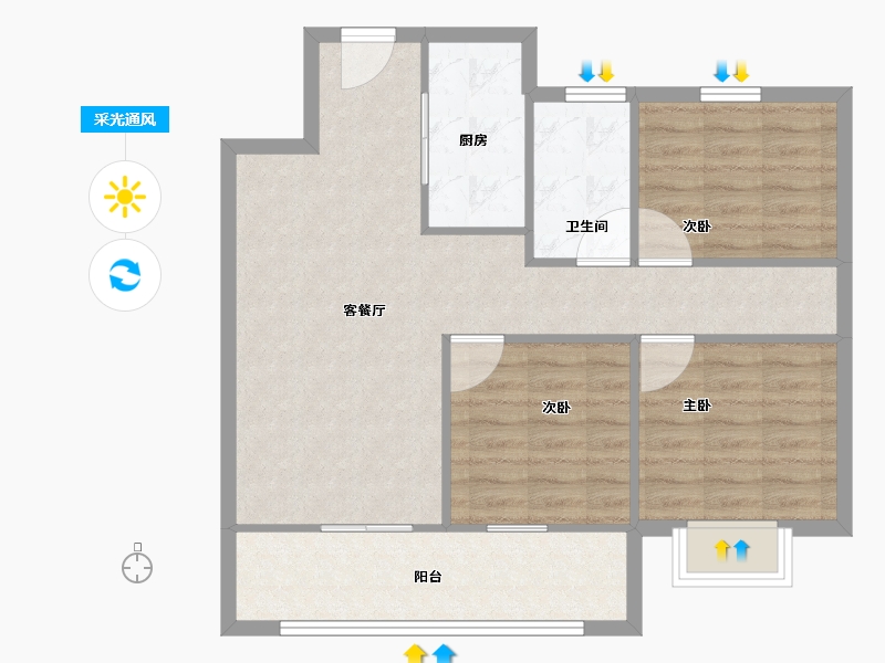 甘肃省-兰州市-绿地兰州丝路世界中心-77.81-户型库-采光通风