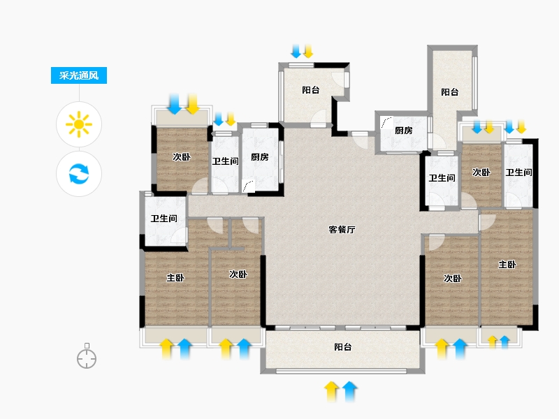 广东省-佛山市-光明花半里-197.61-户型库-采光通风