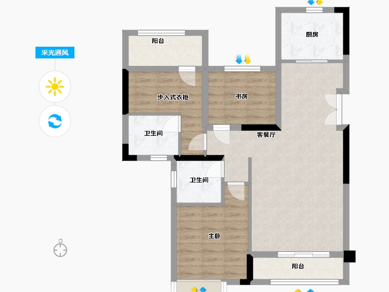 四川省-广元市-广元天立学府华庭-78.80-户型库-采光通风