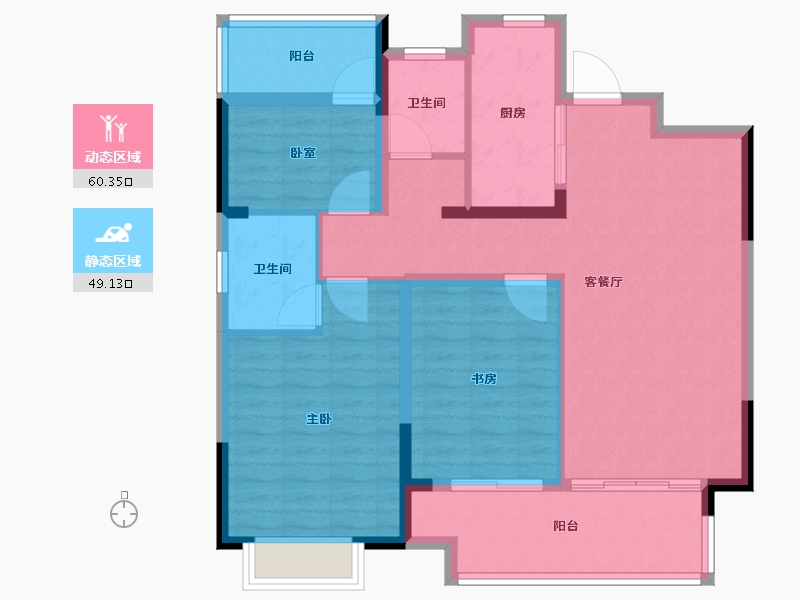 安徽省-合肥市-高速时代御府-98.40-户型库-动静分区