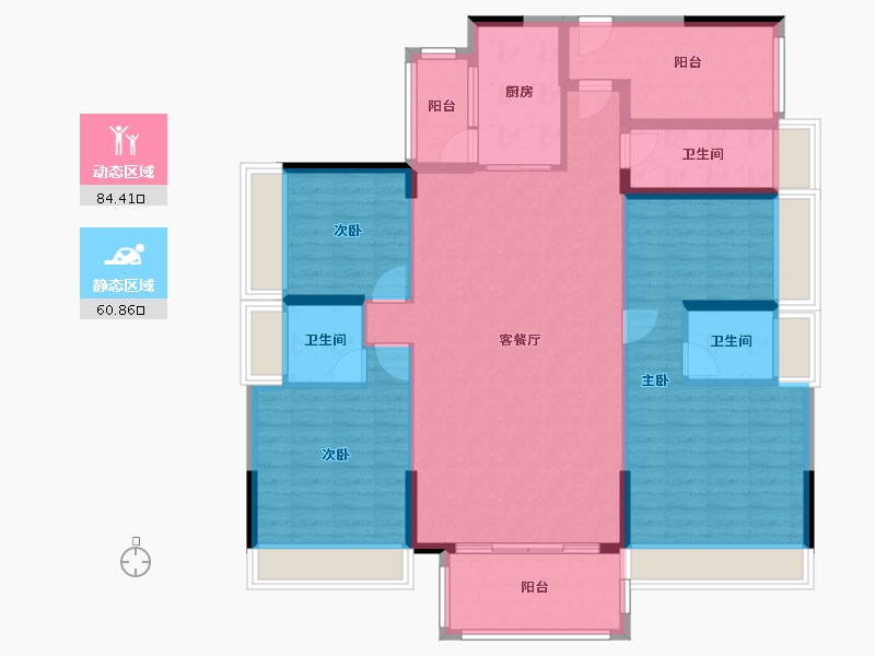 广东省-佛山市-光明花半里-131.35-户型库-动静分区