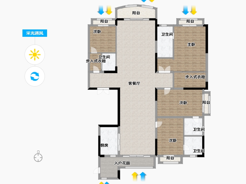 广东省-广州市-星河湾半岛-228.70-户型库-采光通风