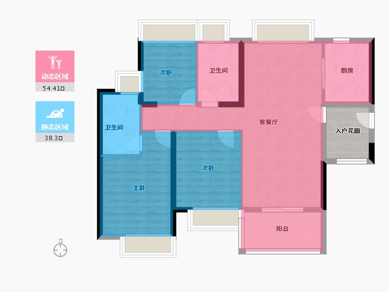 广东省-广州市-星河东悦湾-88.00-户型库-动静分区