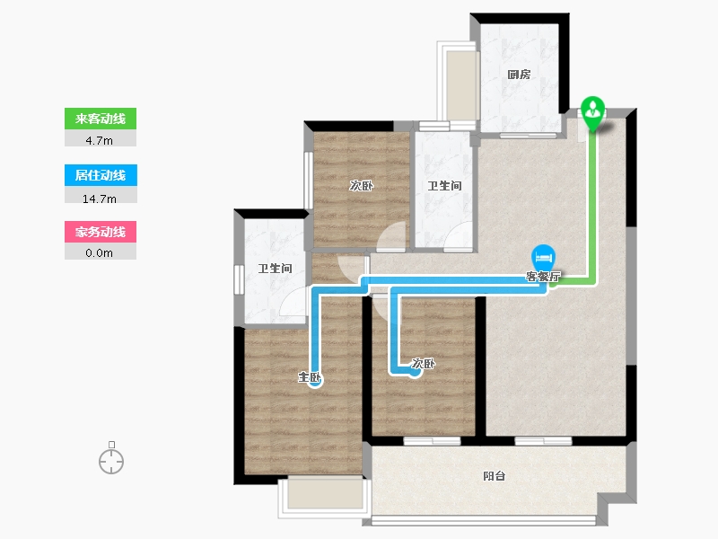 广东省-广州市-星河东悦湾-87.20-户型库-动静线