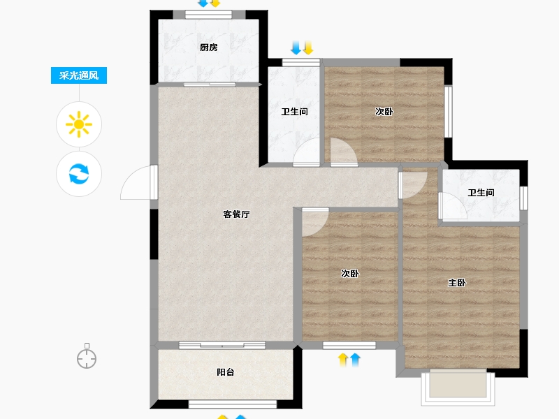 甘肃省-兰州市-兰州大名城-88.05-户型库-采光通风