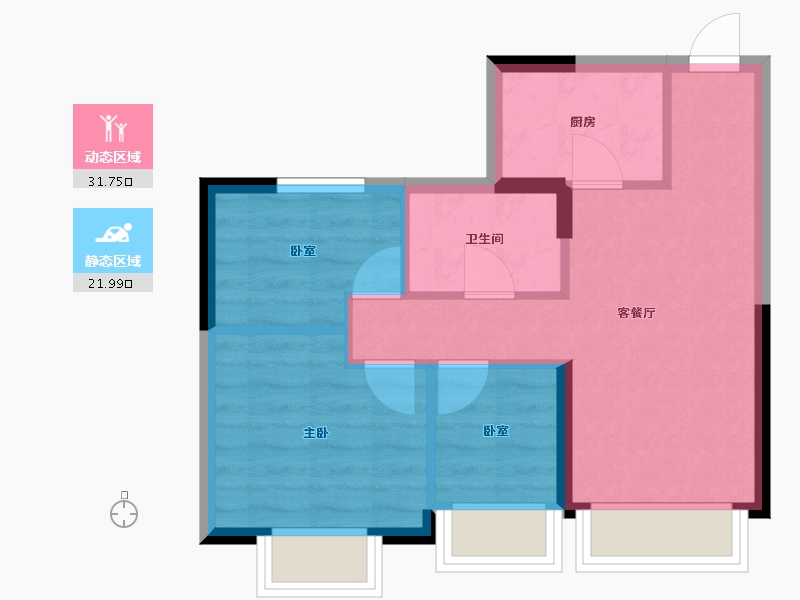 甘肃省-兰州市-兰州恒大御景天下-47.55-户型库-动静分区